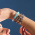 Azurblaues Flare | 925 Sterling Silber | Feuerwerk Glas Armband